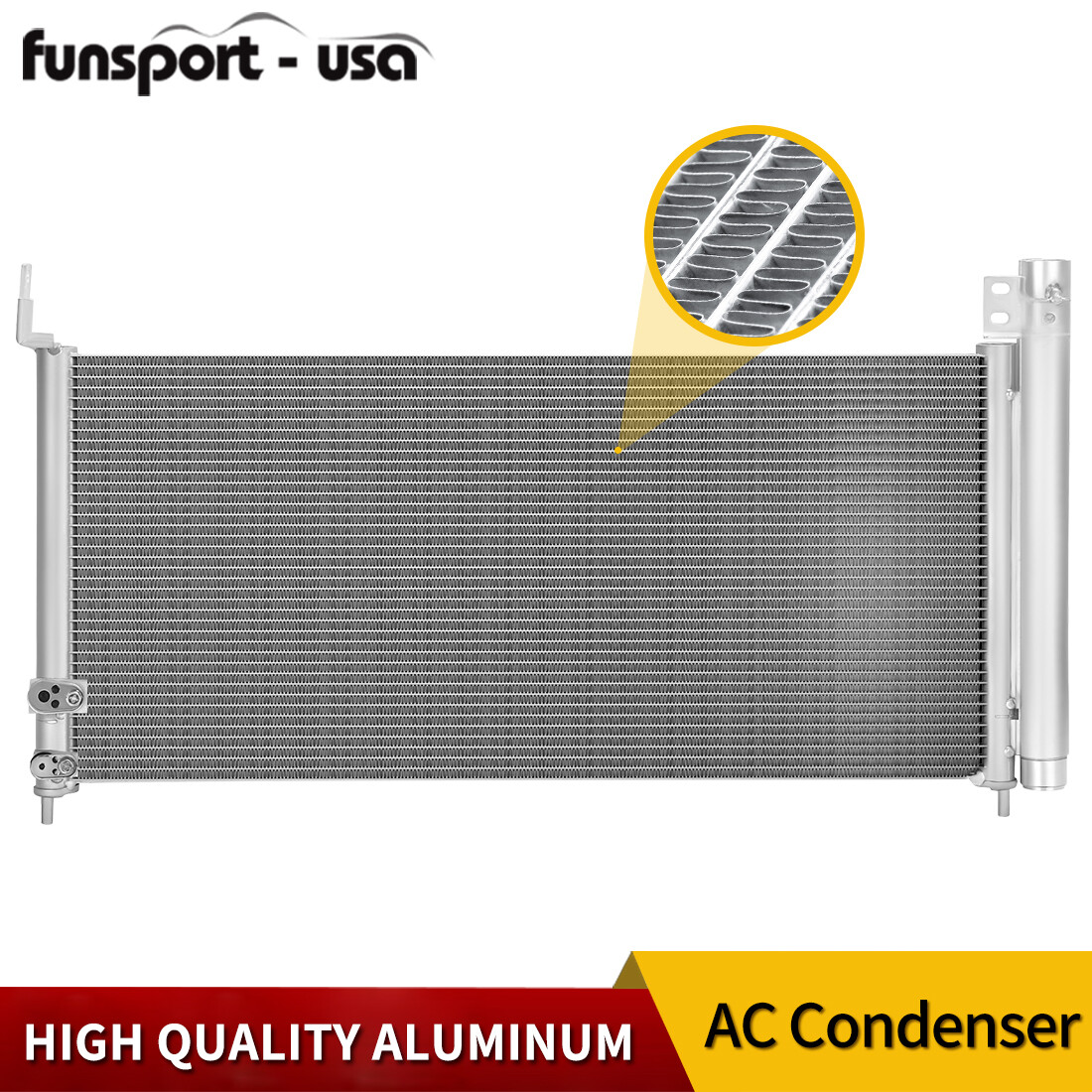 Aluminum AC Condenser for 2010-2015 Toyota Prius 2011-2017 Lexus CT200h 1.8L