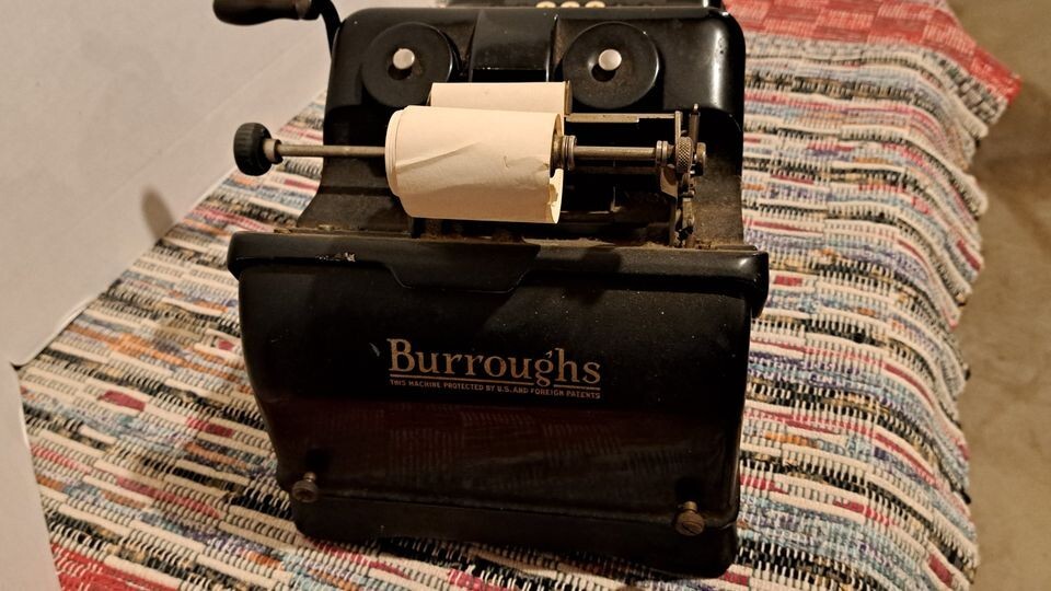 Antique Burroughs Class 3 7 Column Adding Machine