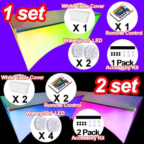 Pack Glow 6FT Fitted Tablecloth, Folding Table Cloth, Rectangle Spandex 2