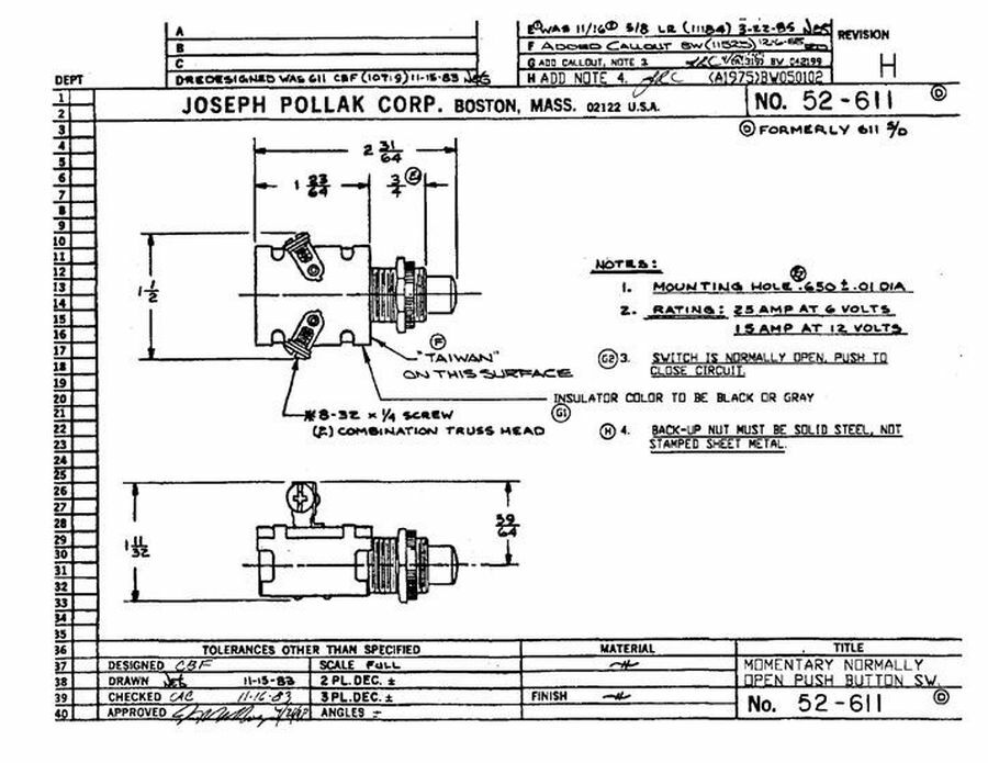 Push Button Start Starter Switch 3 Year Warranty hot rod rat street custom e
