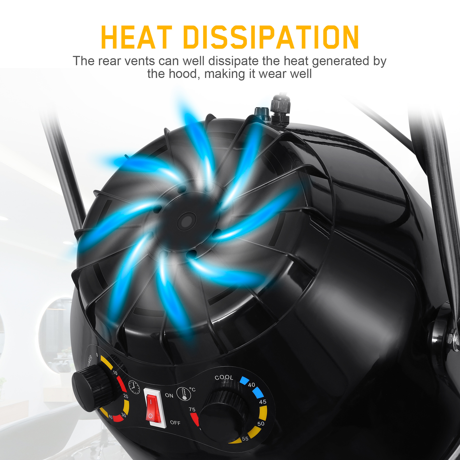 900W Wall Mount Hair Bonnet Hood Dryer Home Salon Perming Heat Hairdressing