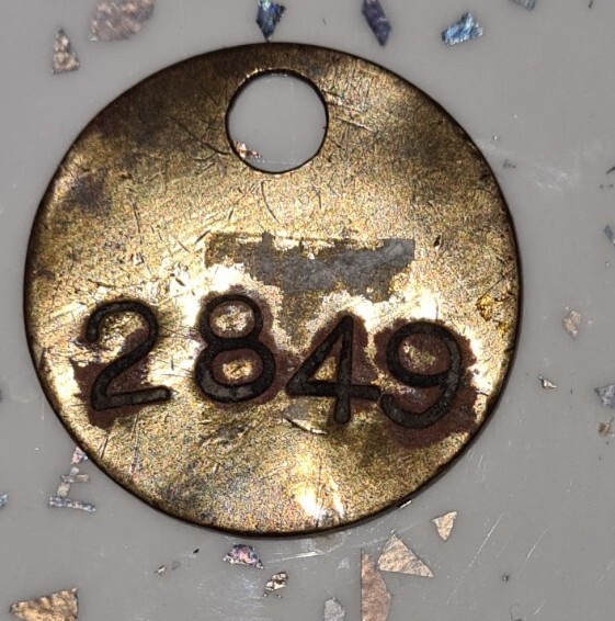 SEAFIELD COLLIERY BRASS PIT CHECK TOKEN 2849 (3 For £3 P&P)
