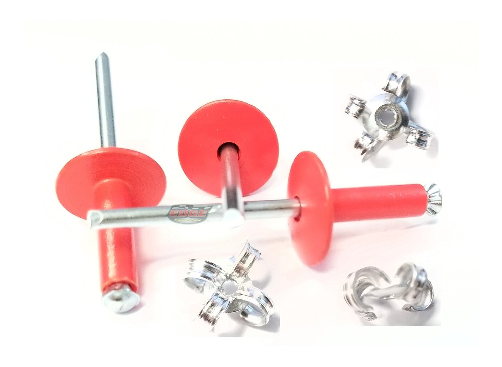 Red 3/16" Rivet Large Head Exploding Banana Peel Aluminum Pop Rivets 250 pack