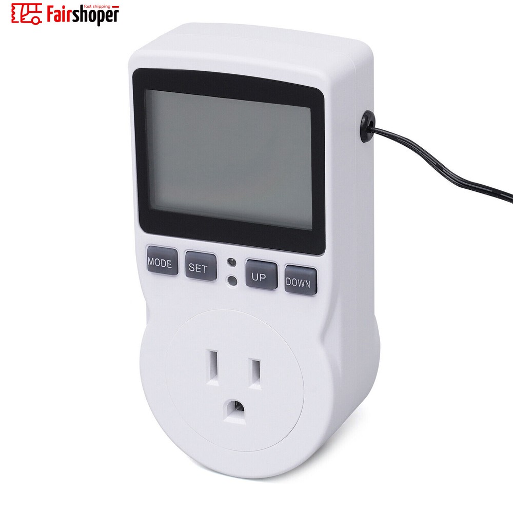 Digital Plug in Thermostat Timer Switch Socket Temperature Controller Switch USA
