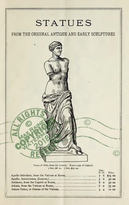 R Castelvecchi (1878) Samples CATALOG Antique Plaster Statue Busts Architects