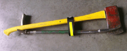Halligan/Axe Tool Marrying Strap with security strap Yellow Reflective