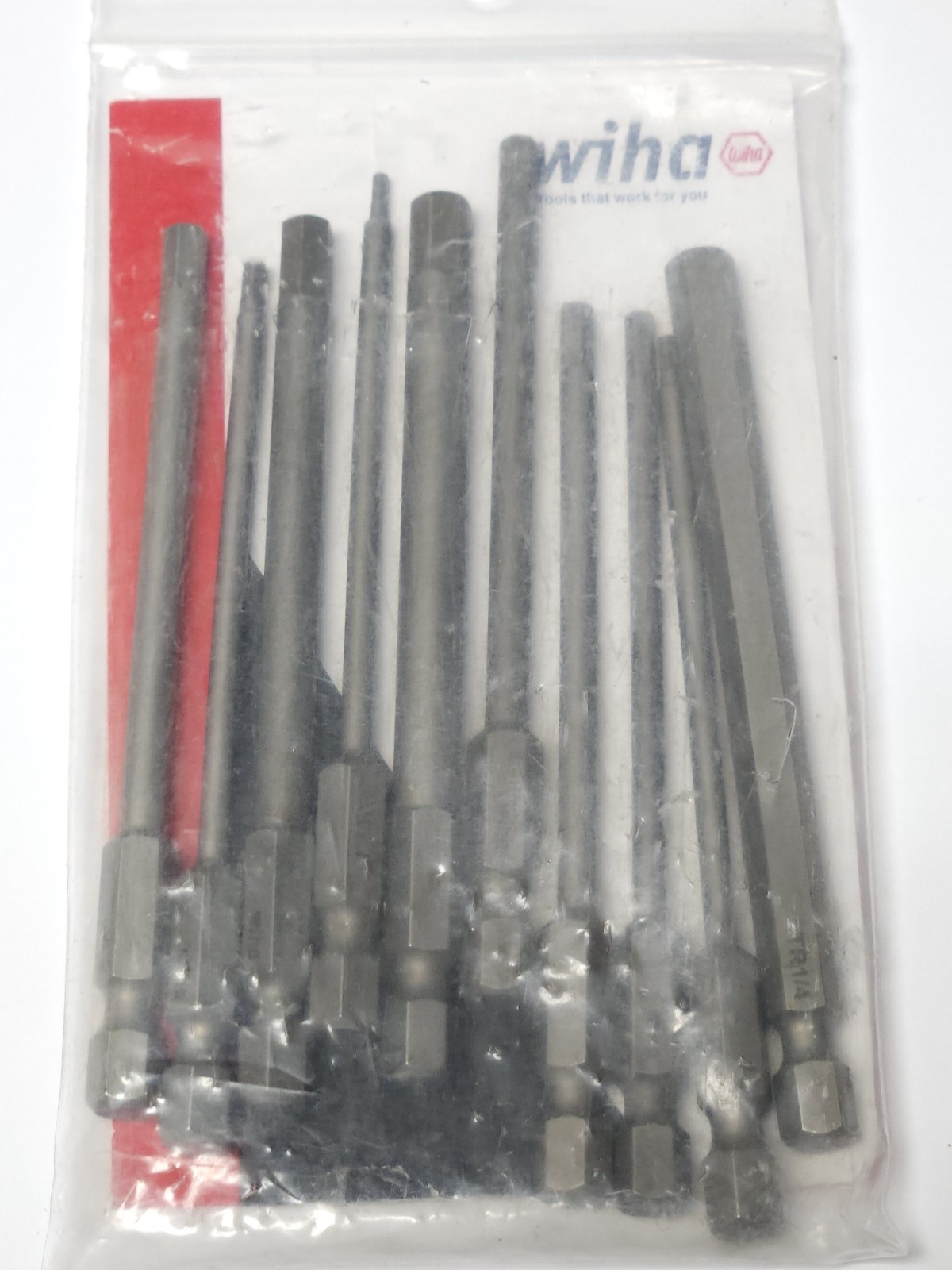 WIHA 76096 10 Piece Blade Set for CENTROFIX Handle 76000 Security Hex INCH 5/64"