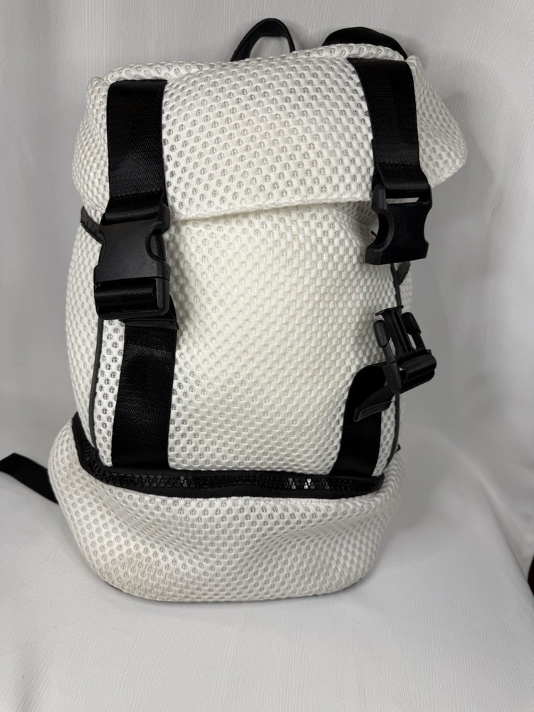 Anya & Niki White Tote Backpack Nylon Drawstring