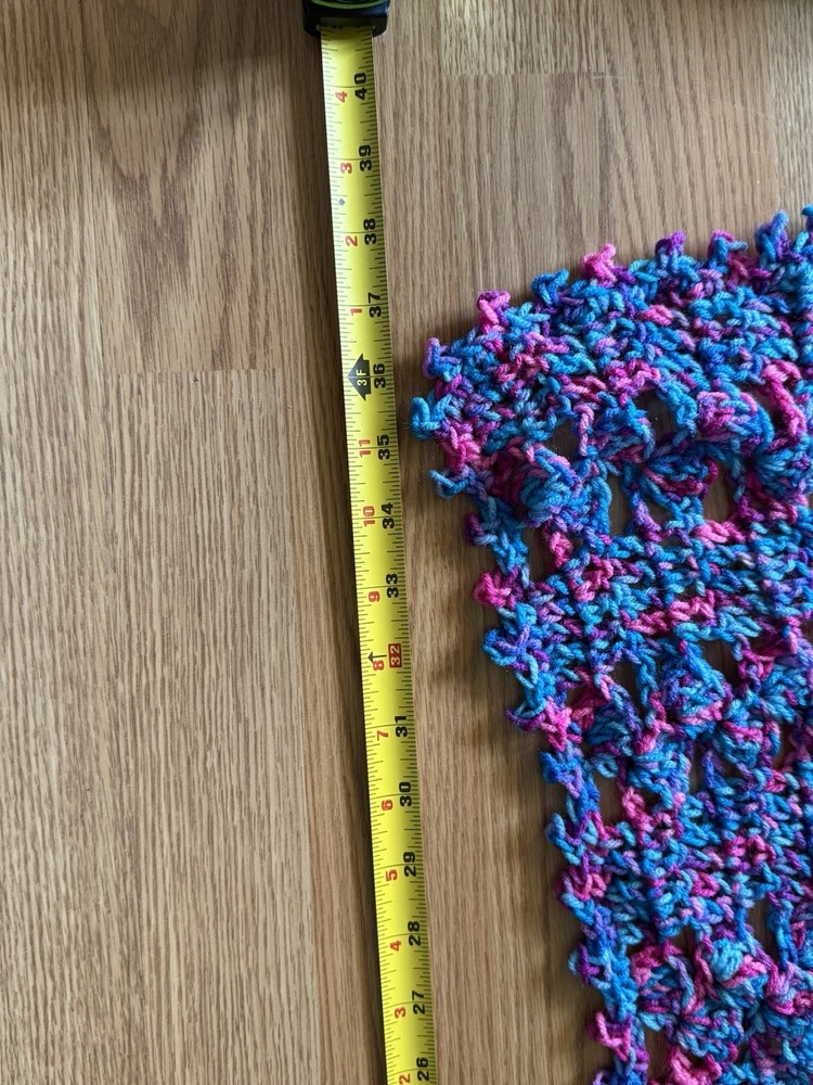 Handmade Crocheted Blanket Multicolored 37x37 ￼