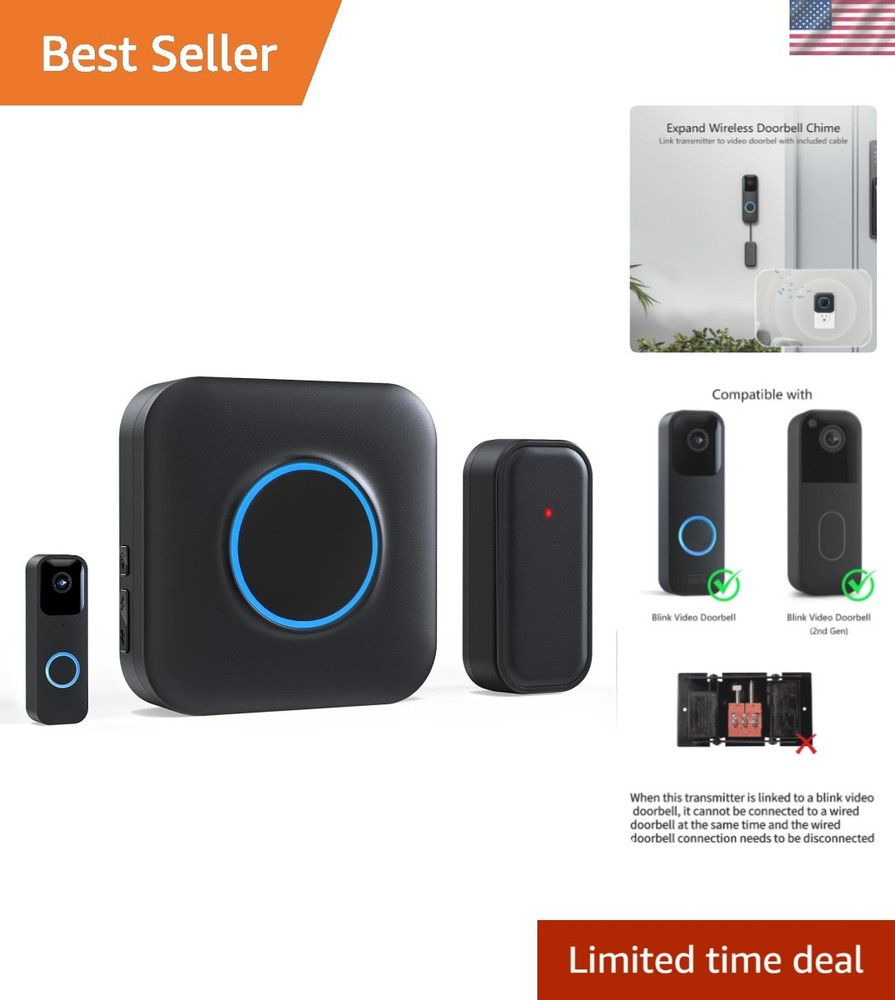 Blink Video Doorbell Chime Extender – 656ft Coverage, 1 Extender & Receiver Set