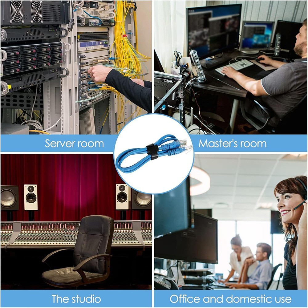 200PCS 4+6+8+10" Reusable Cable Ties Wire Cord Management Adjustable Organizer