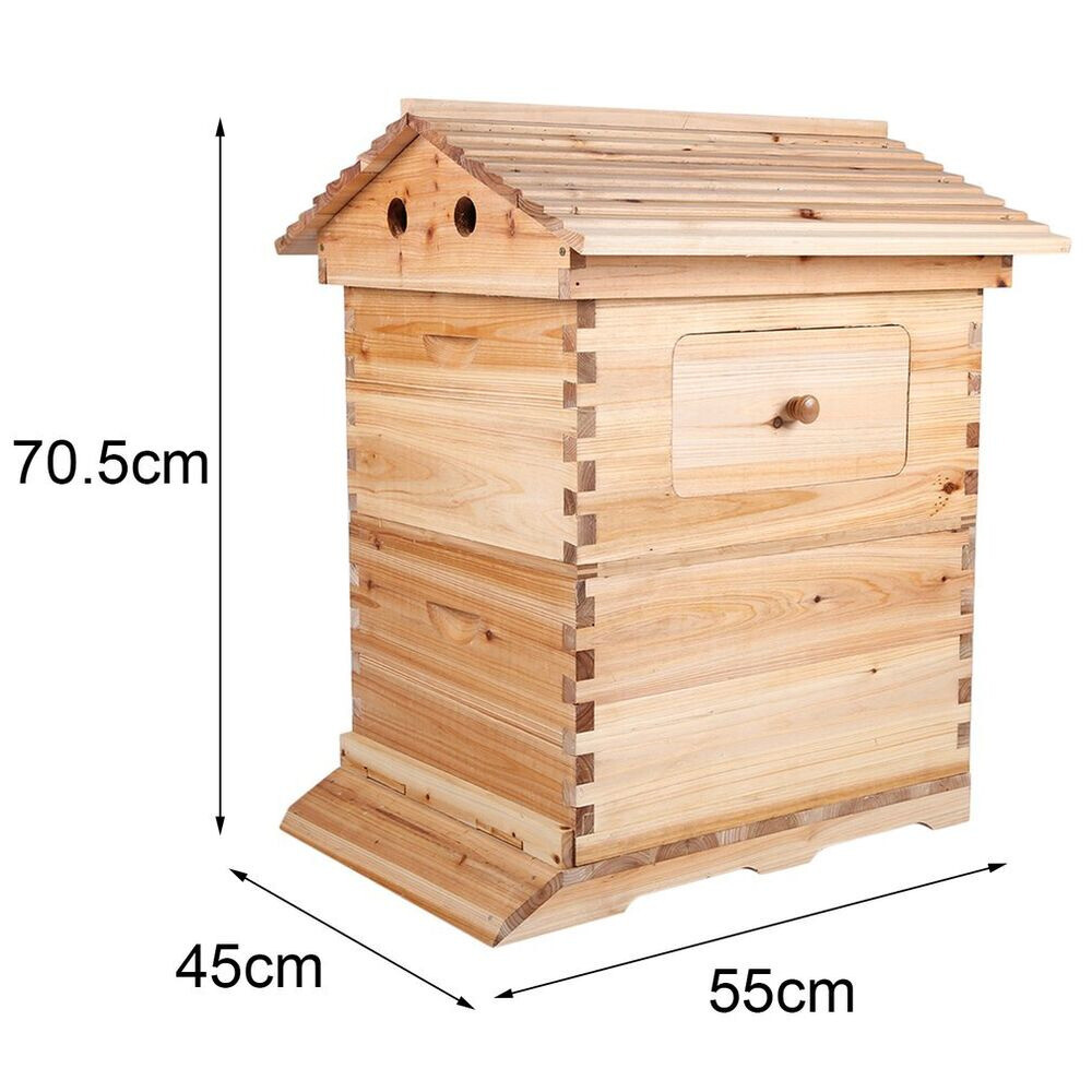 Auto Beehive 7 Frames Complete Box Kit Bee Hives Bee Frames + Beekeeping Hive