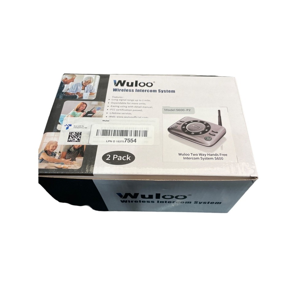 Wuloo Wireless 1 Mile Range Home Intercom System 2 Pack W666-P2 Multi Channel
