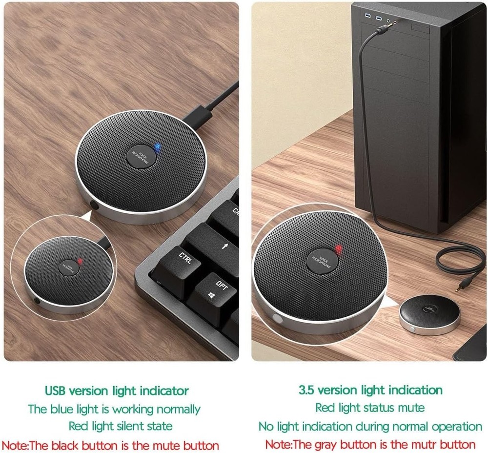 USB Microphone No Speaker,Desktop Computer Mic, Noise-Canceling Technology, Plug