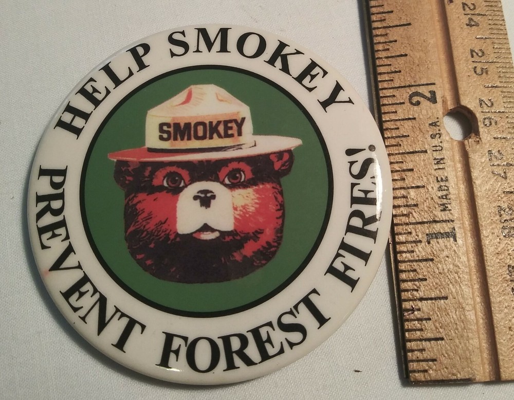 Smokey The Bear Pinback and Token