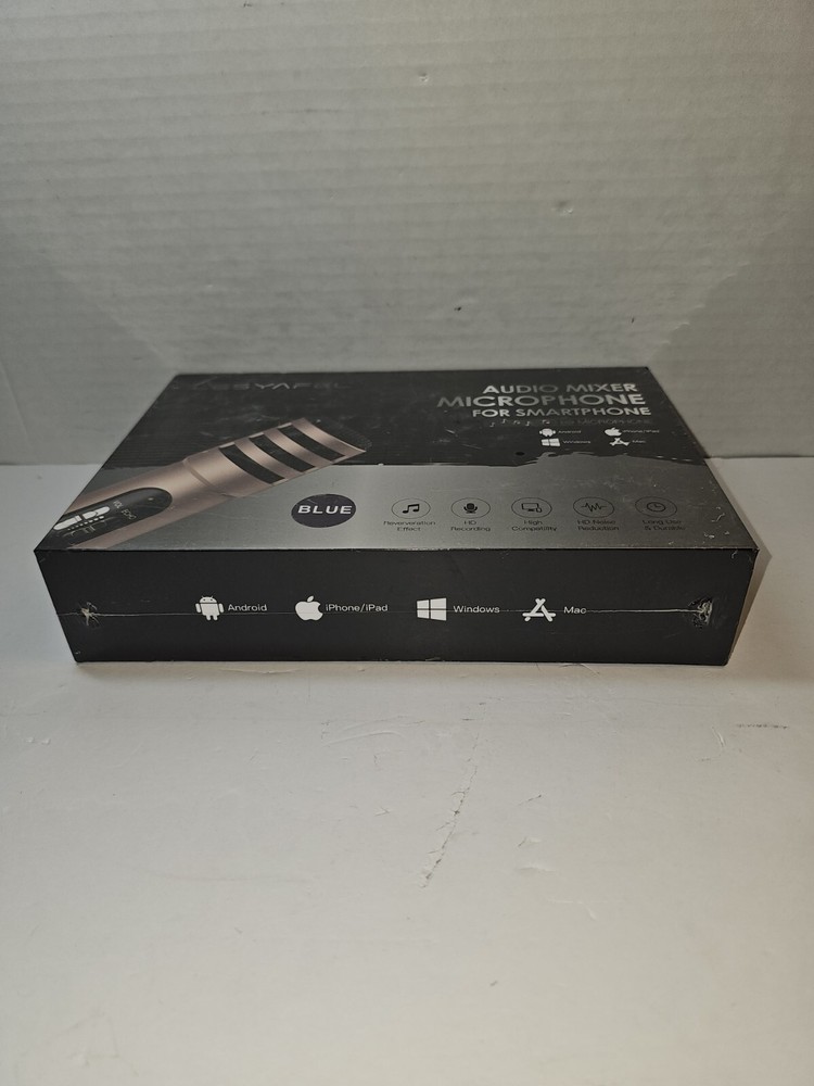 LESYAFEL Microphone for iphone with Desktop Tripod Plug&Play,Android,PS4 Blue