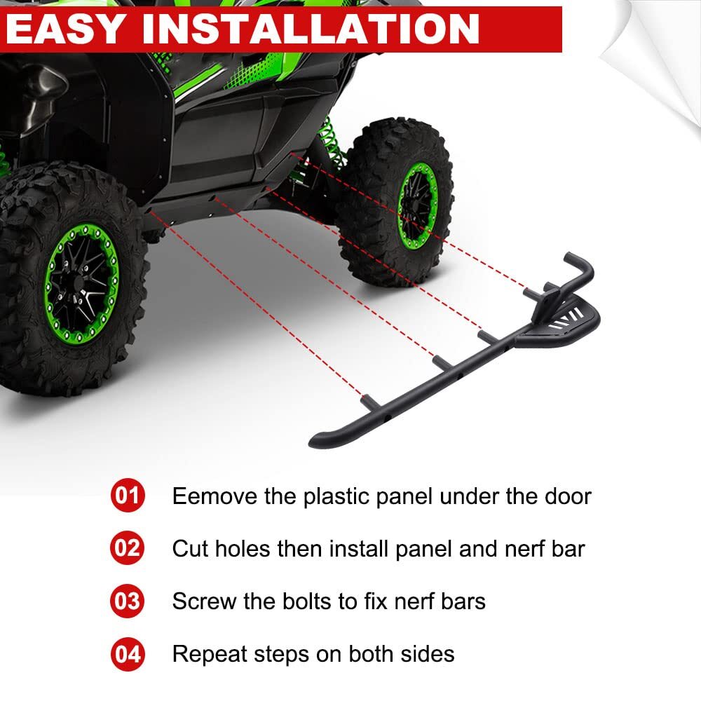 Rock Sliders Side Nerf Bars Tree Kickers for Kawasaki Teryx KRX 1000 #99994-1314