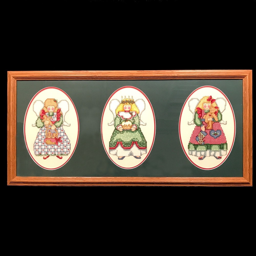 Three Sweet Angels Framed Cross Stitch