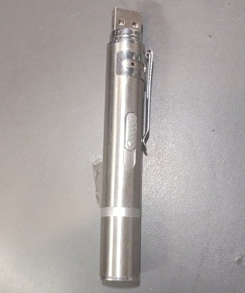 Blue Laser Pointer Pen USB Rechargeable with Flashlight Class 3A