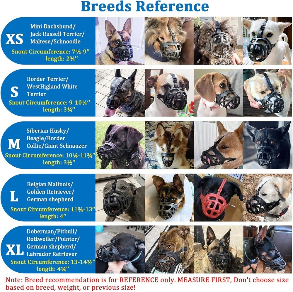 Adjustable Basket Muzzle for Small Medium Large Dogs - Gentle Anti-Bite Solution