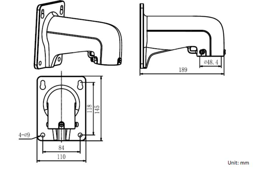 Hikvision WMP-S Short Arm Wall Mount Bracket (White)