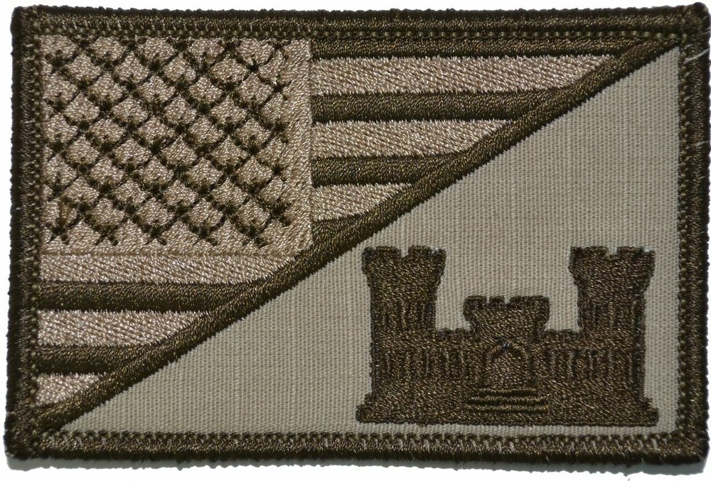 Army Engineer Castle USA Flag - 2.25x3.5 Patch