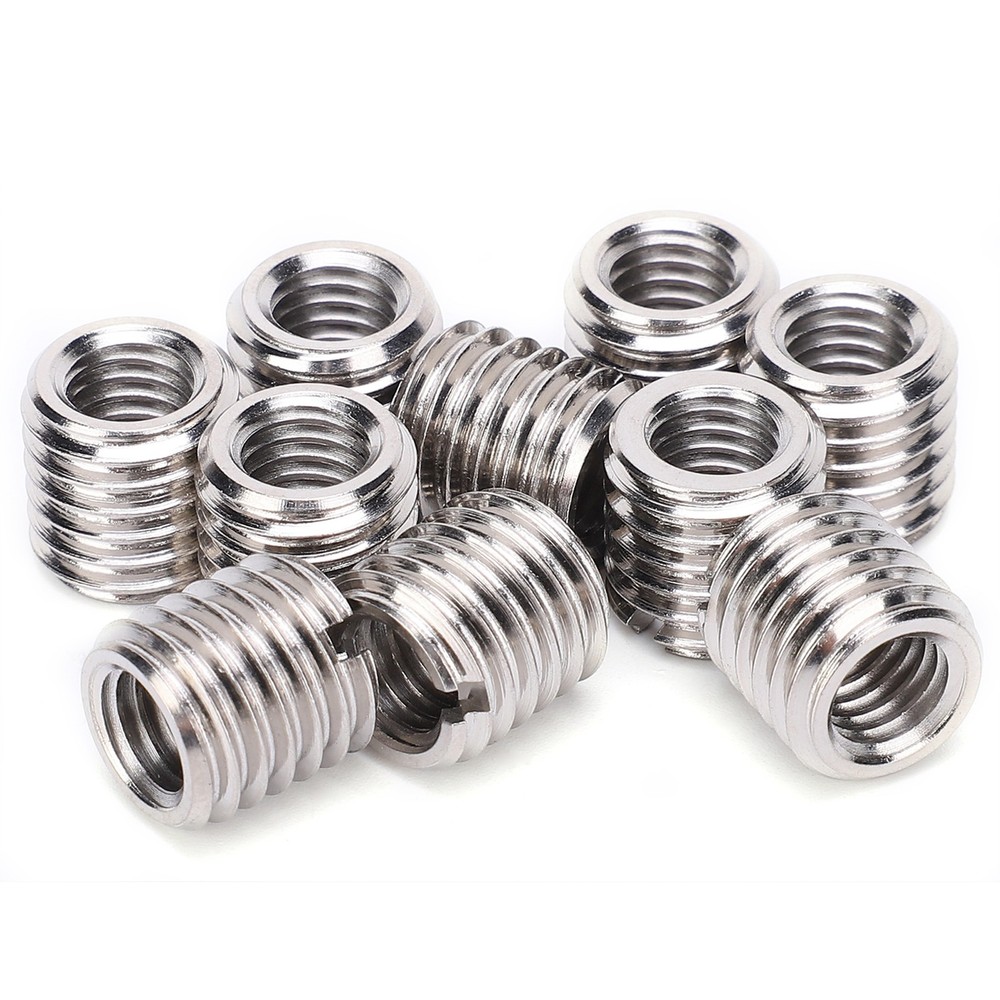 10Pcs Repair Nut Slotted Reducing Thread Bushing Screw Sleeve Conversion New