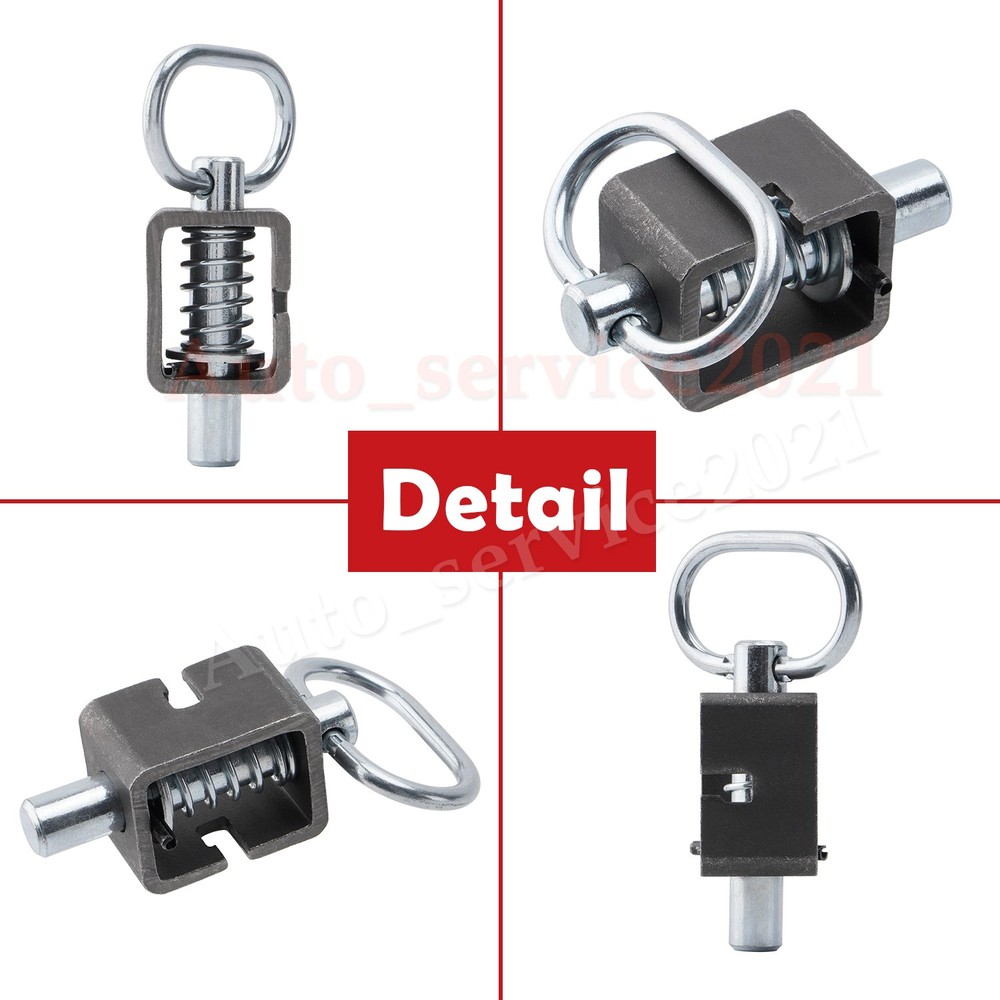 Pair Heavy Steel Spring Trailer Gate Loaded Weld-On Spring Latch Lock Assembly
