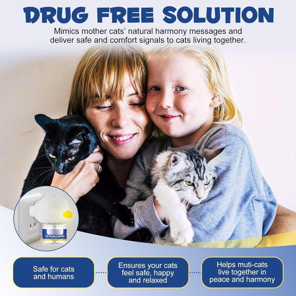 Cat Diffuser for Cat Anxiety Relief, Cat Pheromones Calmi