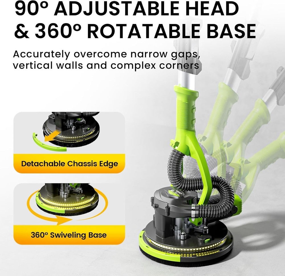 Drywall Sander, 1050W 7.2A Popcorn Ceiling Removal Tool, Automatic Drywall(Green