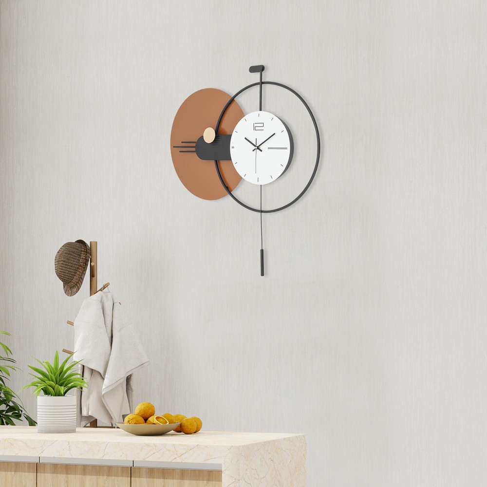 Modern Wall Clock with Pendulum – Stylish Large Clock for Home Decor