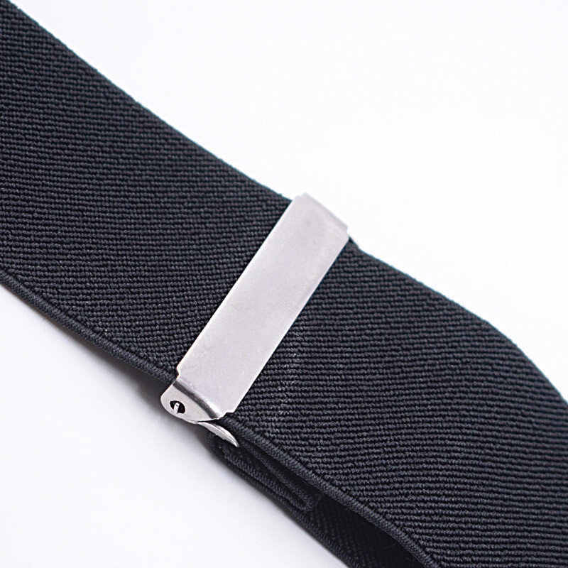 Black Elastic Mens Braces Suspenders Widening 2''/5cm X-shaped Adjustable Length