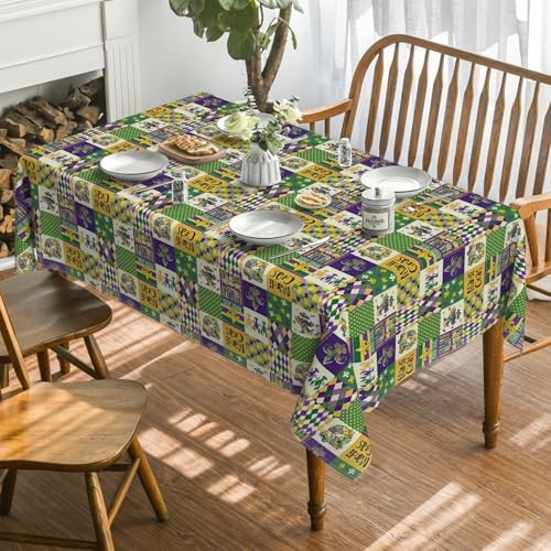 Mardi Gras Tablecloth 60×84 Inch Rectangular, 60" x 84" (Rectangular) Purple