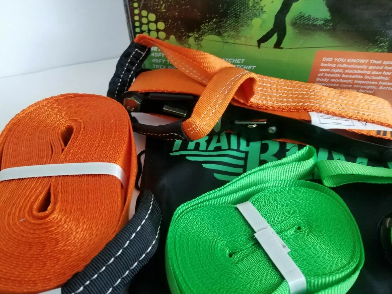 Trail Blaze Slackline Kit, 49FT, full body workout, sharpens focus, good fun!
