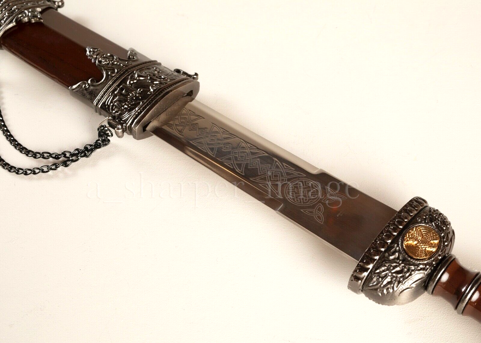 31" Roman Legion Gladius Sword Maximus Centurion, Scabbard & Display Stand SOLID