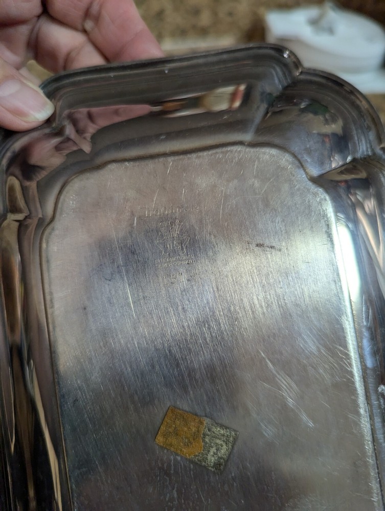 International Silver Co. - Chadwick #1513 Serving Dish Rectangular With Boat Vtg