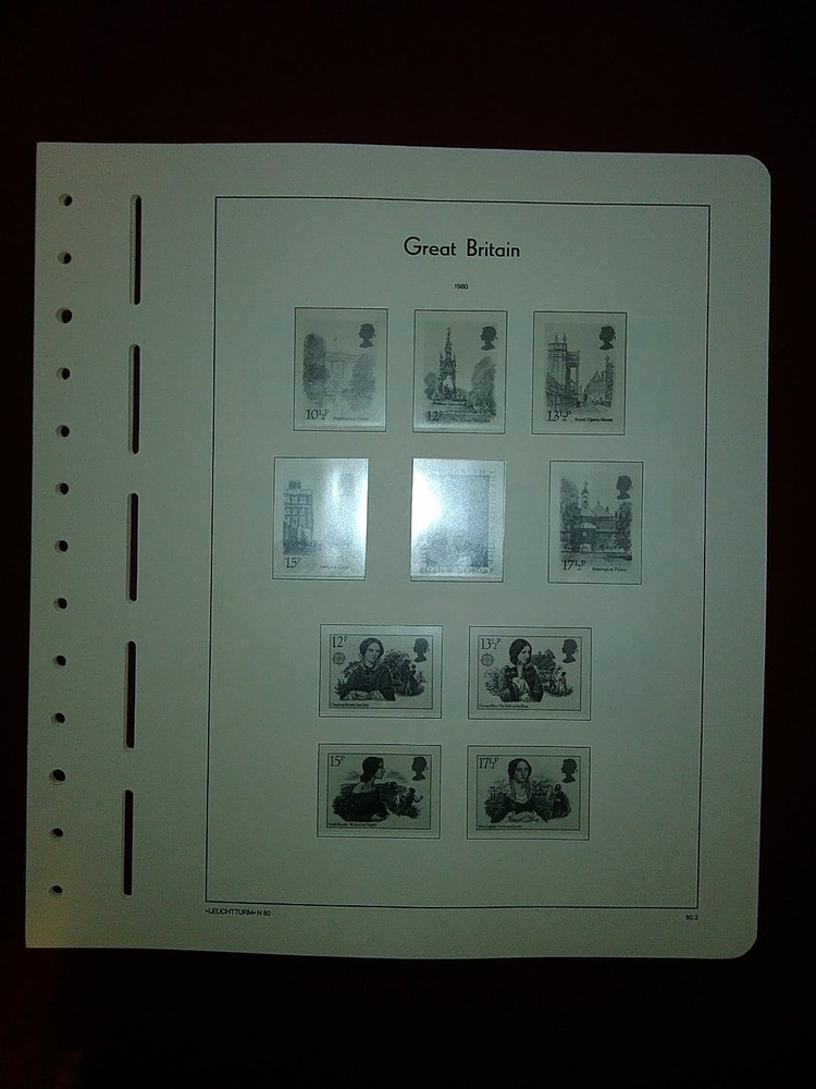 LIGHTHOUSE Commemorative Hingeless album pages Great Britain 1980-85 Used 85.02