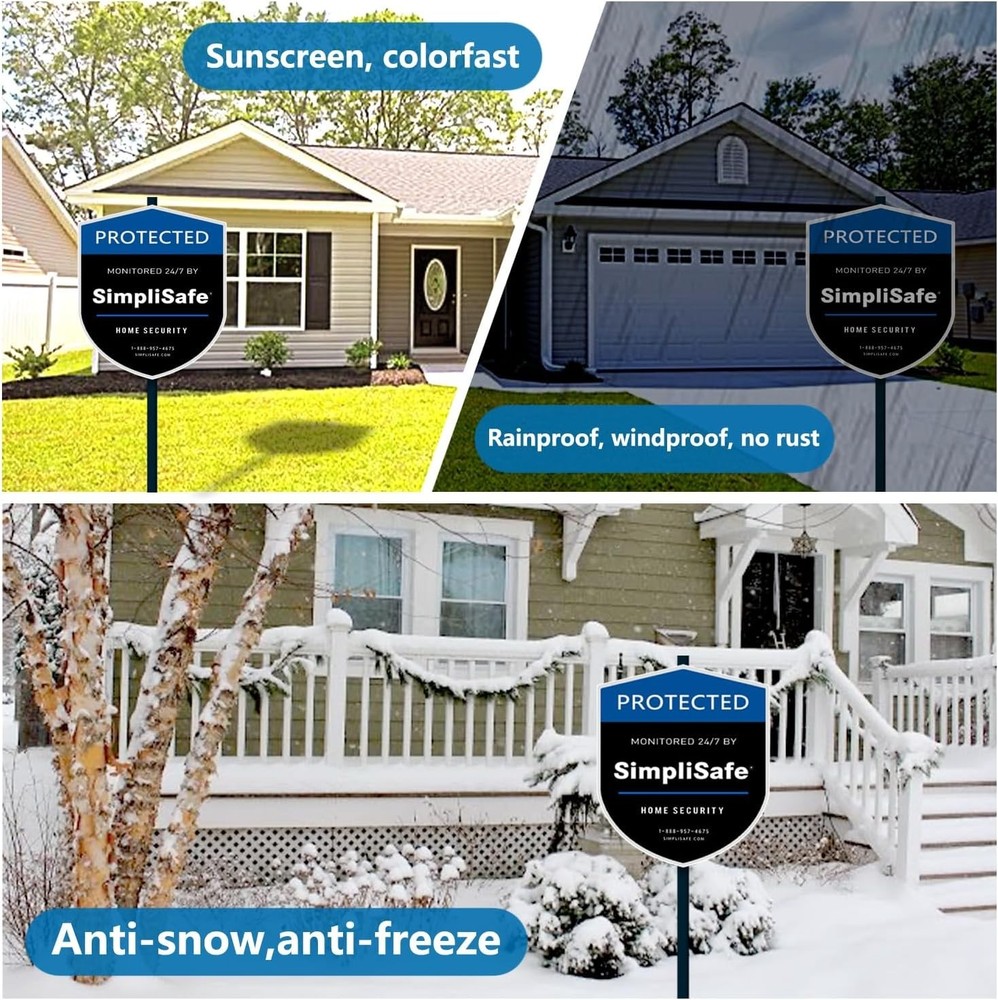 3PCS Yard Sign Shield Compatible for SimpliSafe Home Security System，3PCS Doo...