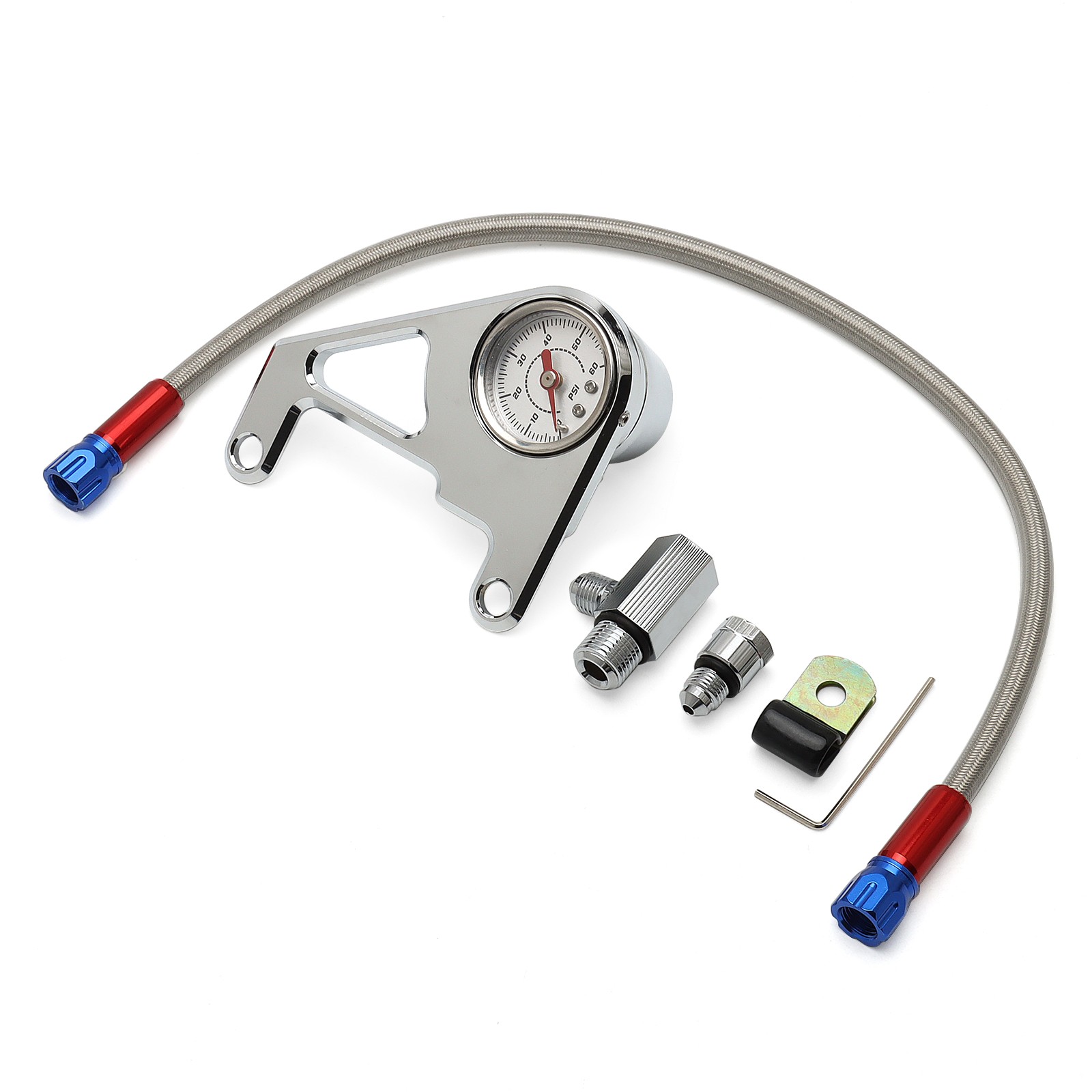 For Harley 1999-2017 Twin Cam Touring Softail Dyna Oil Pressure Gauge Kit Chrome