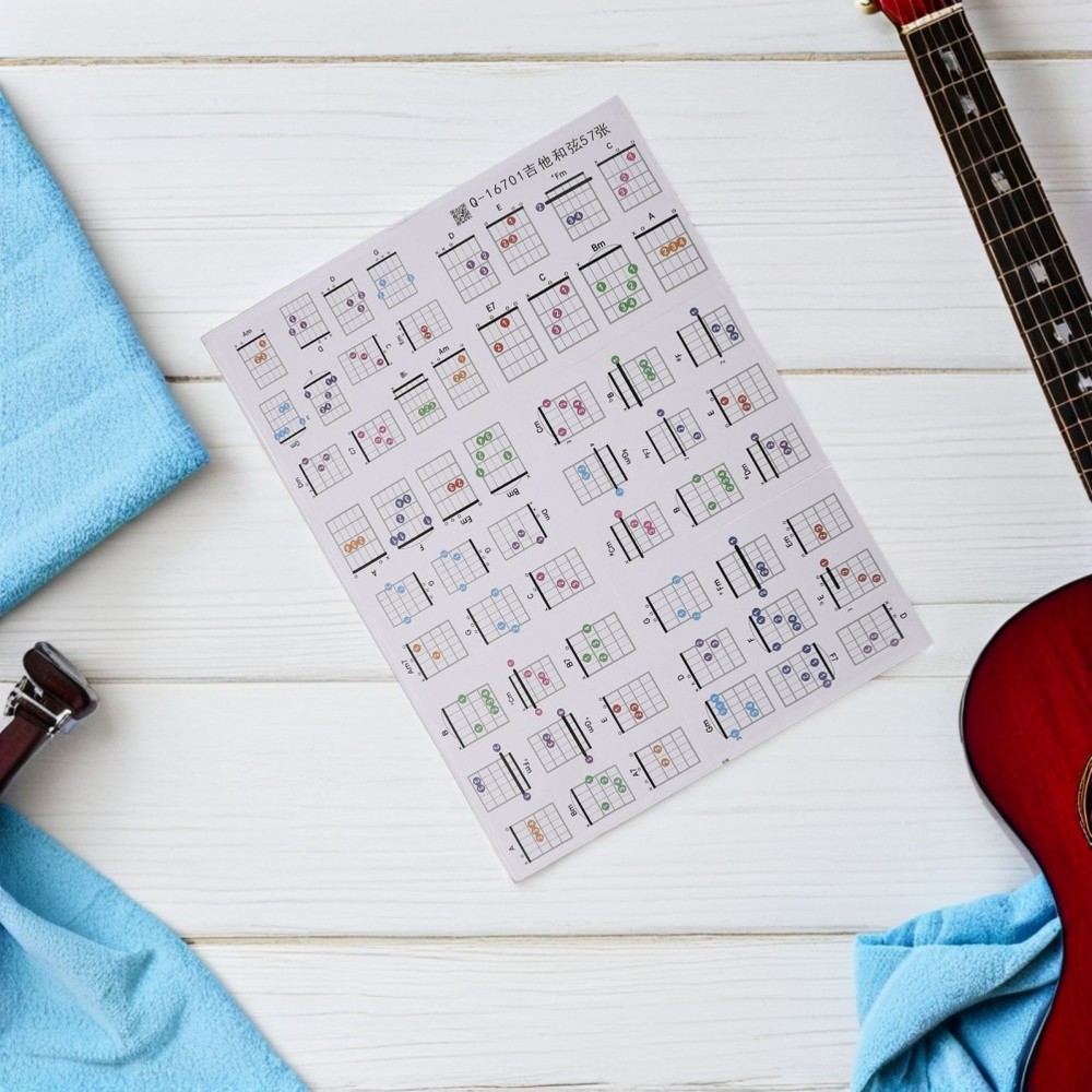 57 Pcs Guitar Chord Helper Chords Chart Beginner Learning Accessory