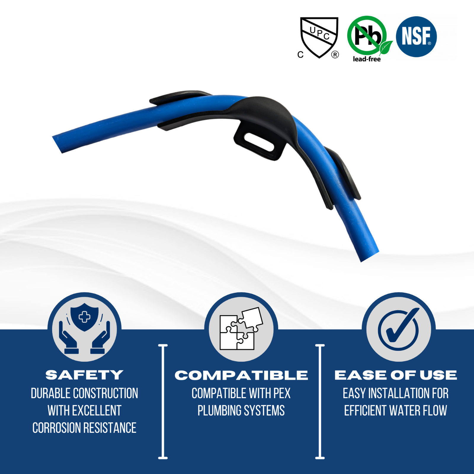 10) 3/8"- 1/2" PEX TUBING BEND SUPPORTS W NAIL TAB HEAVY DUTY REINFORCED PLASTIC