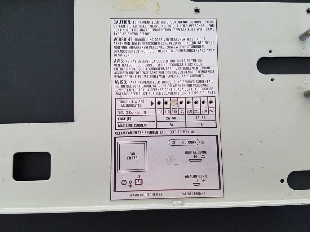 Metal Panel for a FLUKE 5100B Calibrator