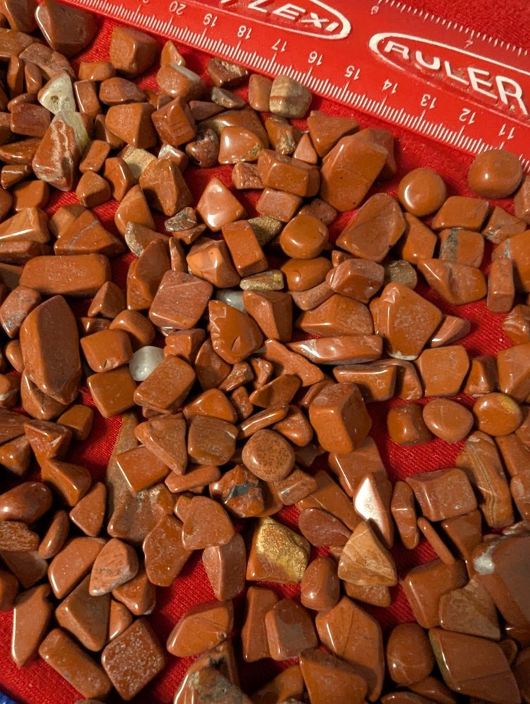 20 red jasper tumbled polished gemstones per lot