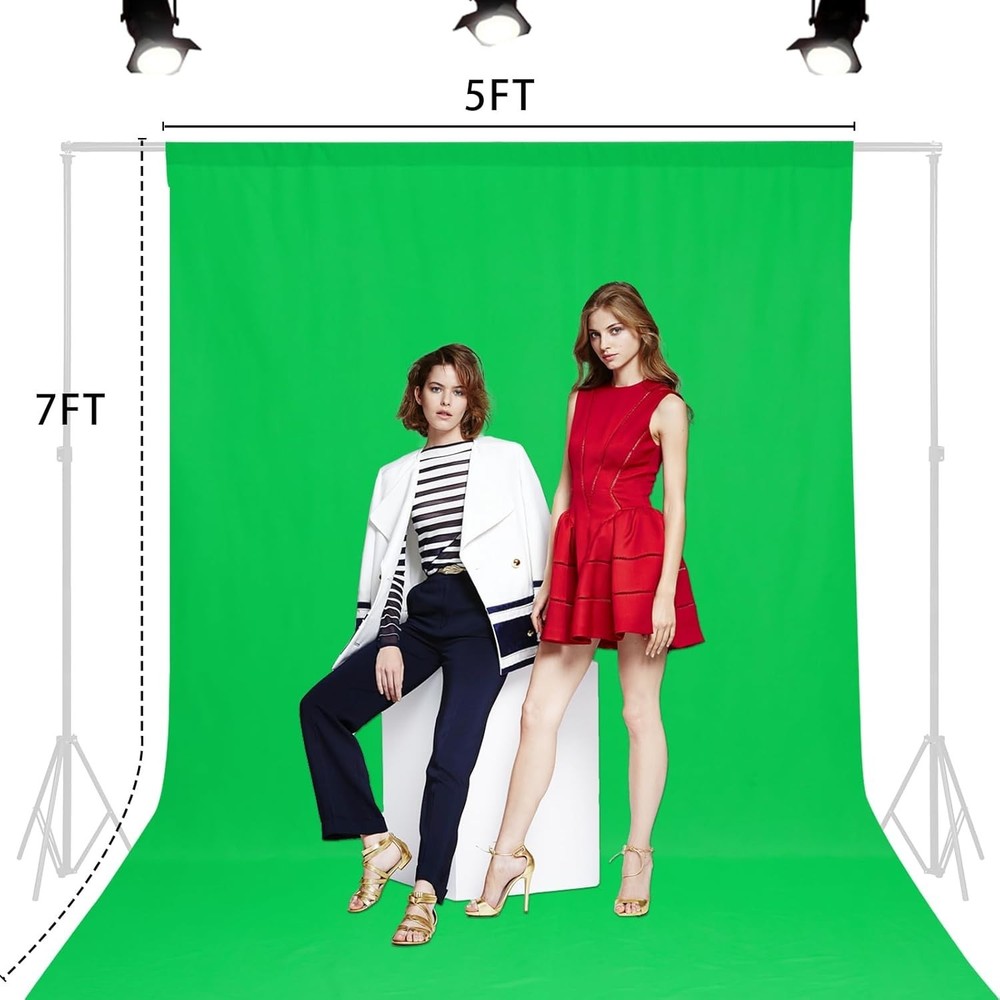 Versatile 5x7 FT Green Photography Backdrop – Ideal for Events & Studios