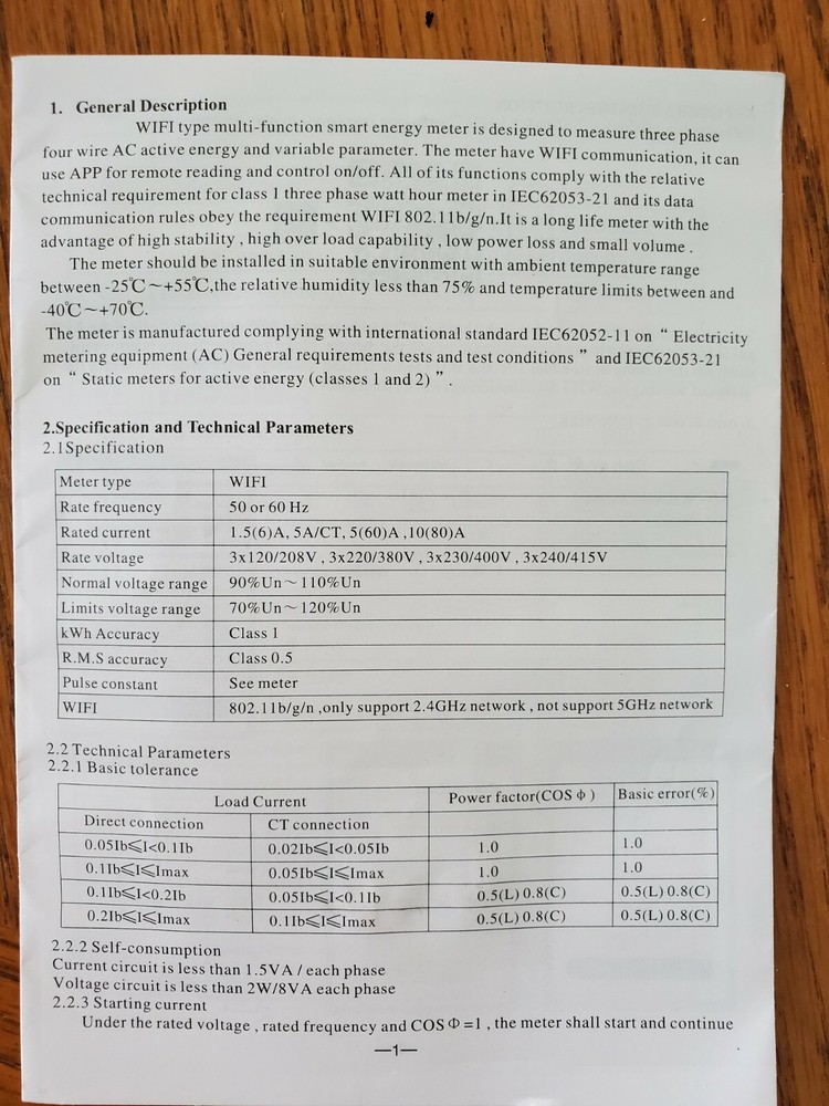 WiFi Electric meter kwh