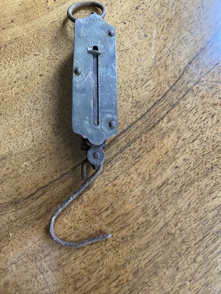 Vintage Small Spring Balance with Hook 18 cms Long