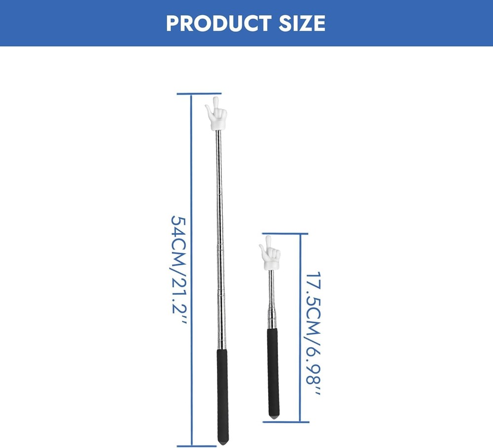 6Pcs Multipurpose Teacher Pointer Sticks Extendable 21" Finger Pointers...