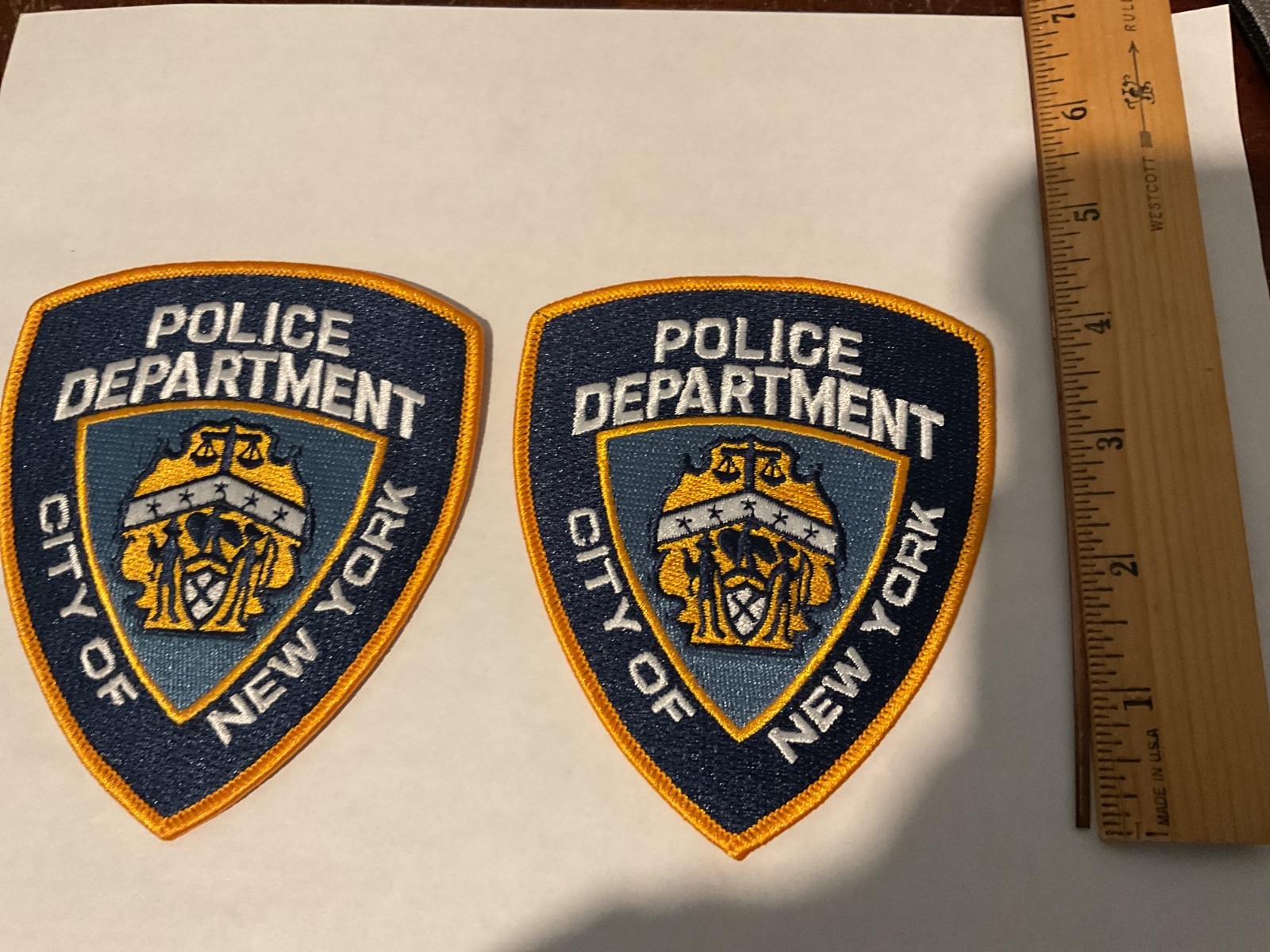 New York City Police 2 Patches and Full Size with tracking ,Insured,New