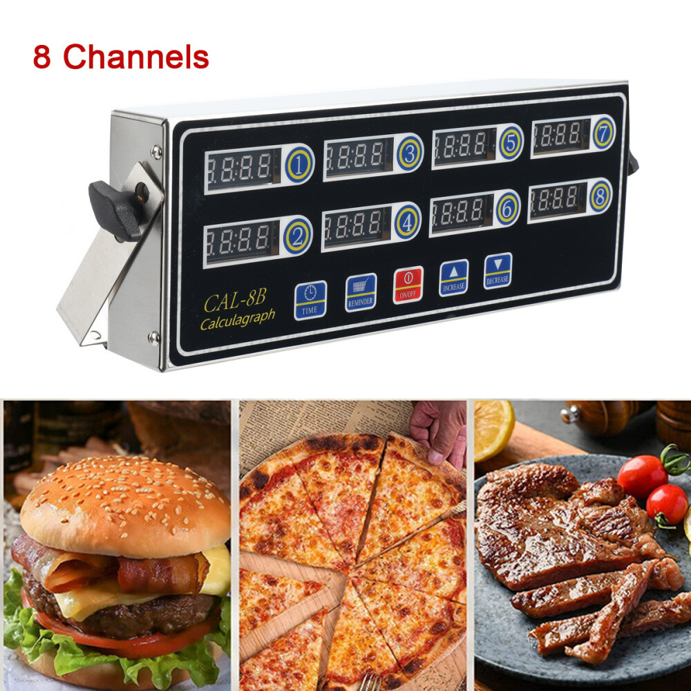 8 Channel Commercial Digital Timer Calculagraph Kitchen Loud Countdown Modern