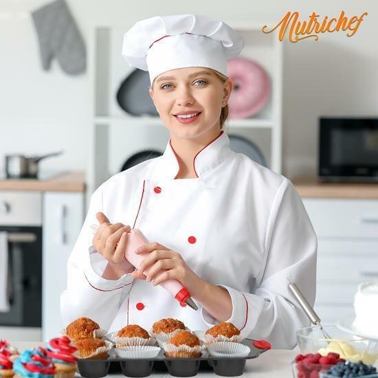 Nutrichef Steel Nonstick Bakeware, 8 Piece Set, Black Set NCSBS8S